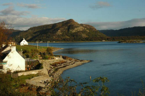 A view showing the entrance to Loch Carron as seen from Ardaneaskan.
